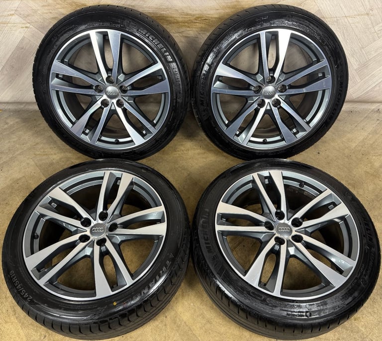 image for 19'' GENUINE AUDI A6 C8 S LINE 5 DOUBLE SPOKE ALLOY WHEELS TYRES ALLOYS