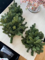 2 Dark Green Spruce Hanging Christmas Trees - UNUSED 