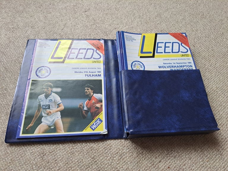 11 Full Season Sets of Leeds United Home Programmes