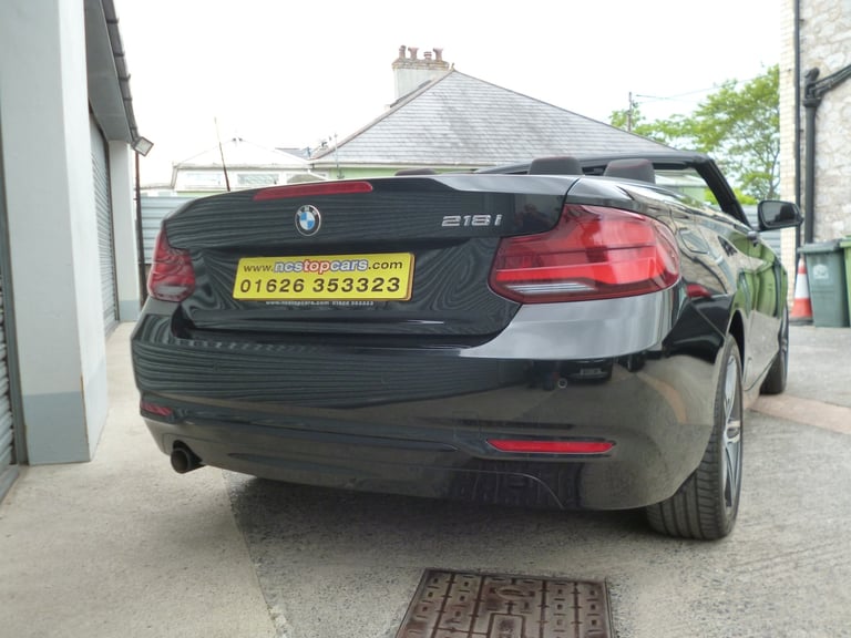 BMW 218i Sport AUTO Convertible 2019 Black 46000 miles one owner FSH Superb 