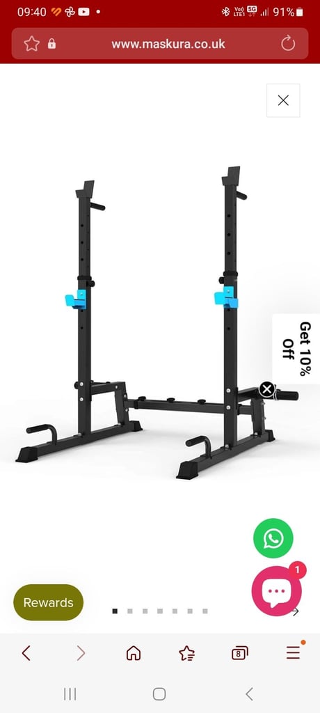 MENS HEALTH BENCH BARBELL PRESS & DIP RACK 