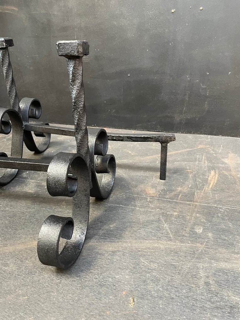 Pair of Barley Twist Iron Fire Dogs, Only £10