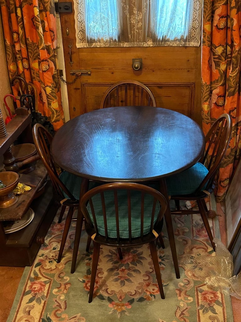 Mid-Century Ercol Dining Table and Chairs