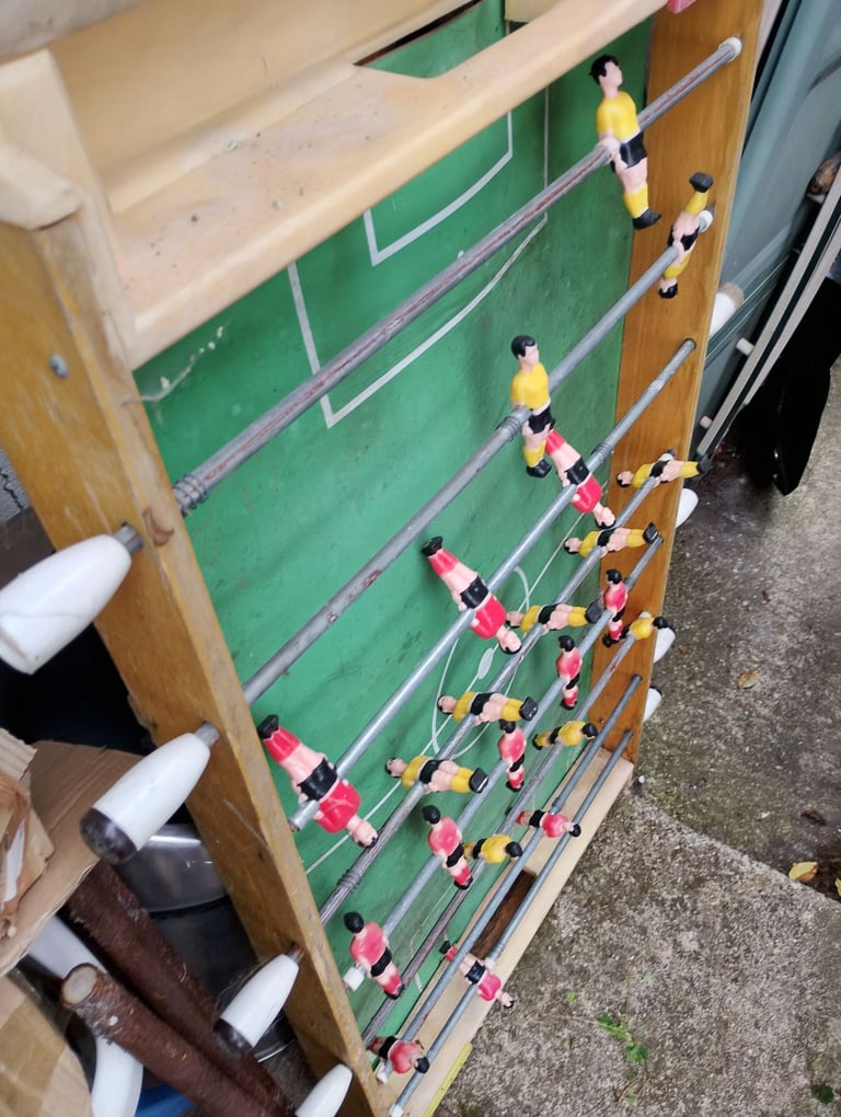 vintage retro antique table football game has warped surface/rust french, spares repairs