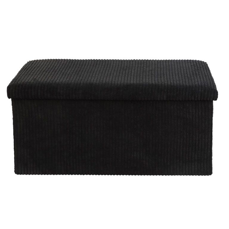 Large Fabric Ottoman Storage Box: Foldable Footrest, 78x38x38cm