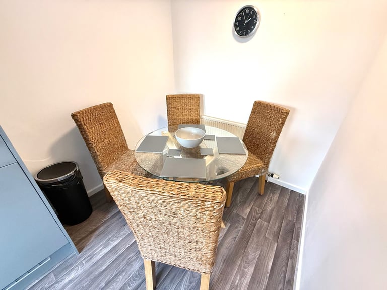 image for Wicker Dining table and chairs 