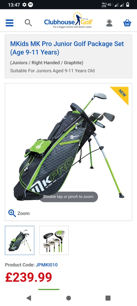 image for MKids Junior Golf Club Half Set + Driver
