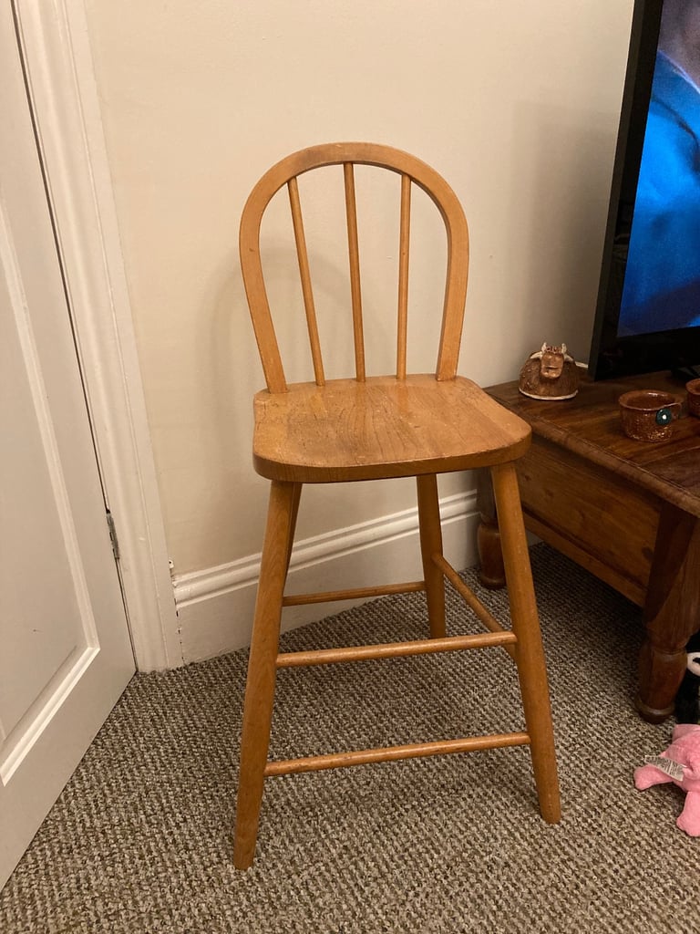 image for Childs pine high chair 