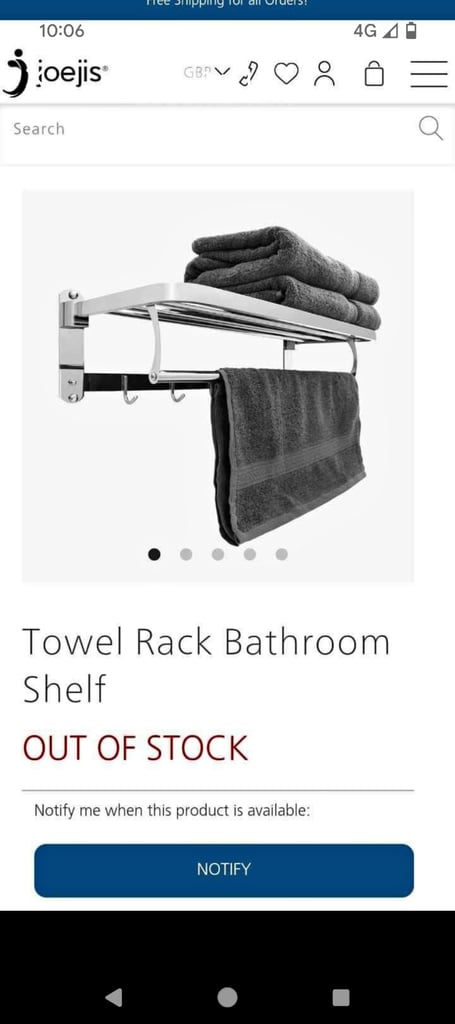 image for Towel rack bathroom shelf 