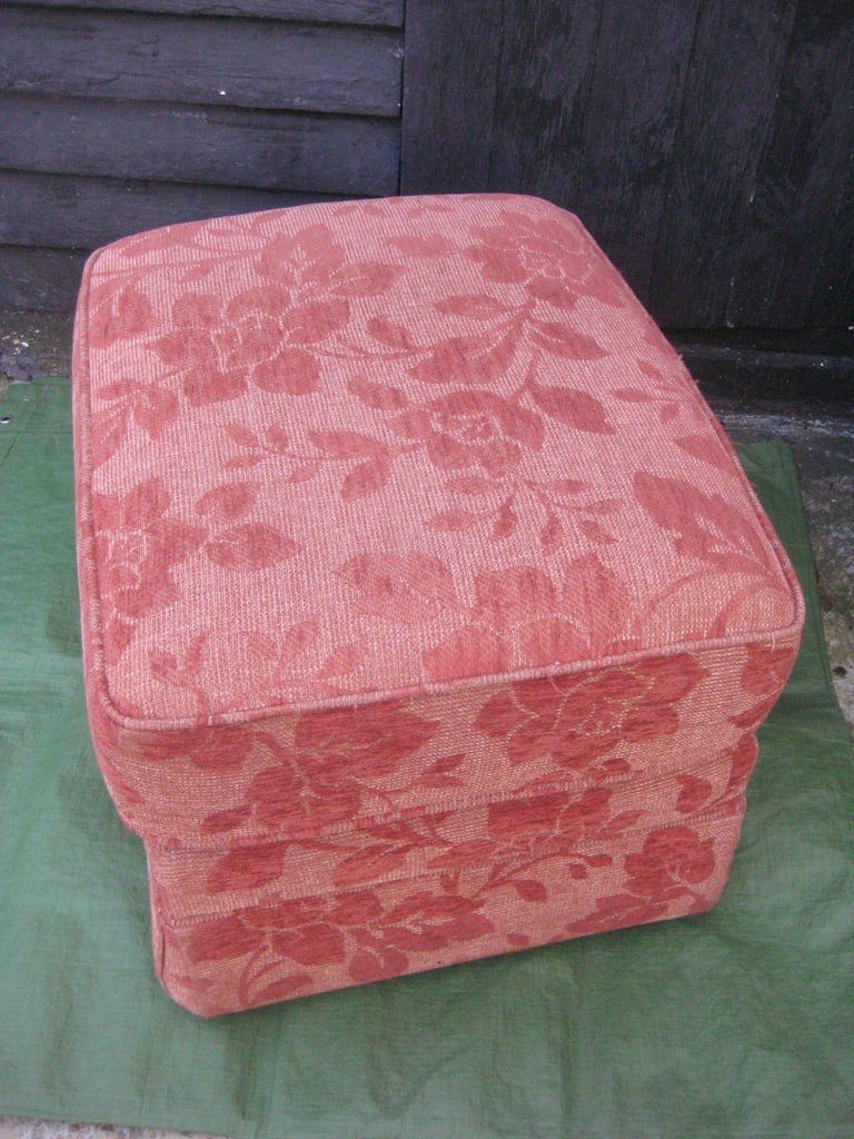 Large Quality Wooden Framed Backless Seat/Portmanteau with Hard Wearing Fabric on Wheels for £20.00