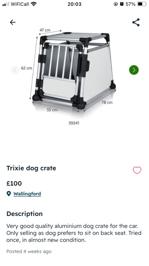 Dog car transport crate
