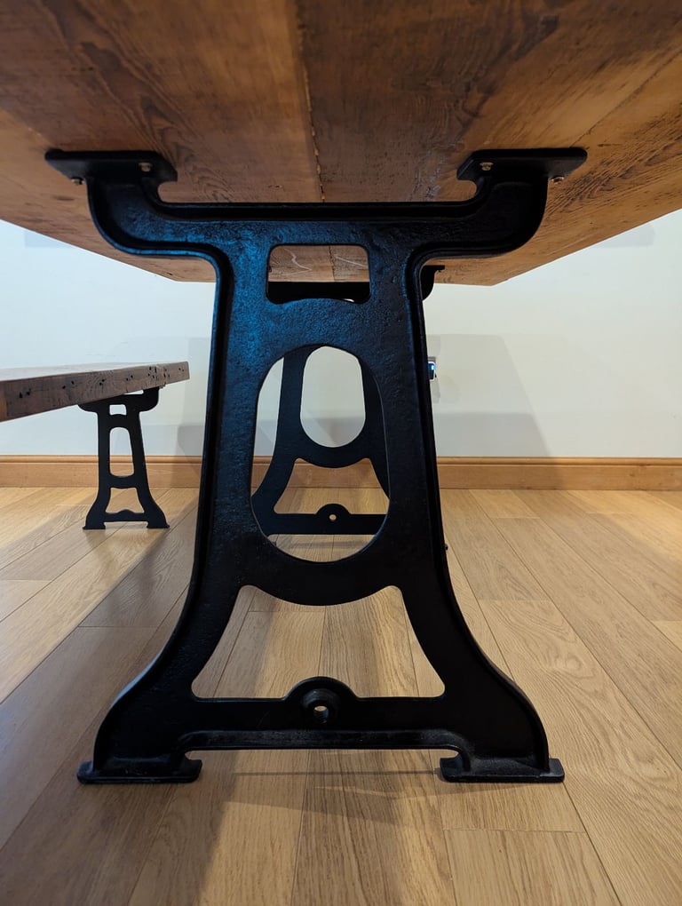 Handmade Solid Oak Dining Table & Bench