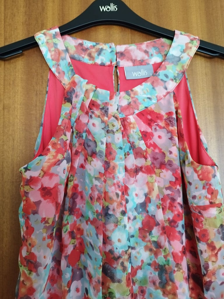 Multicoloured long patterned top S