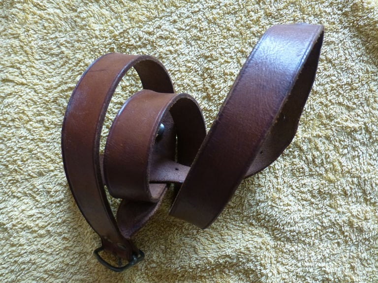  Brady Vintage Brown Leather And Canvas Shotgun 25 Cartridge Ammo Belt 