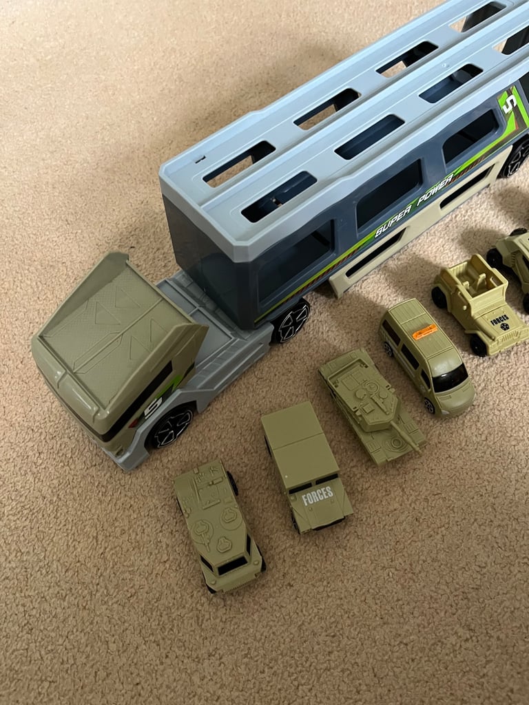 Army car transporter toy