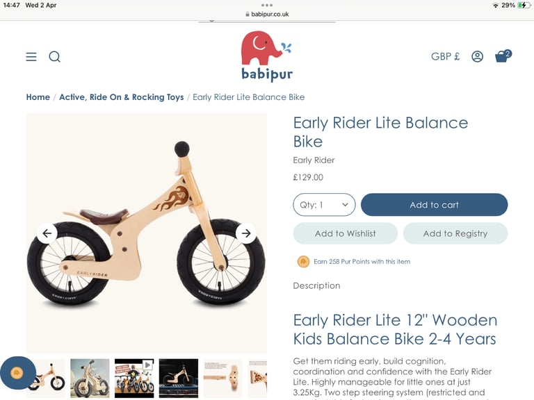 image for “Early Rider Lite” Balance Bike. Bargain