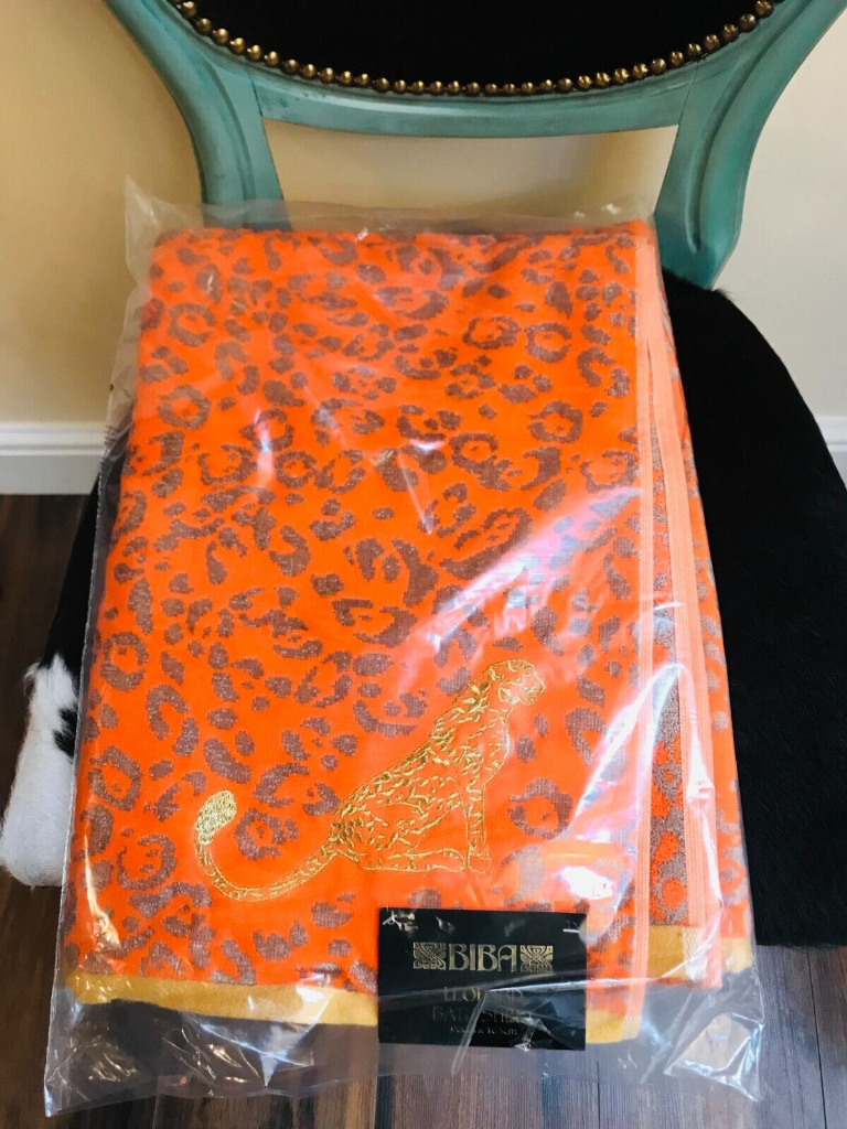 NEW BIBA LEOPARD ANIMAL PRINT BATH SHEET OR BEACH TOWEL