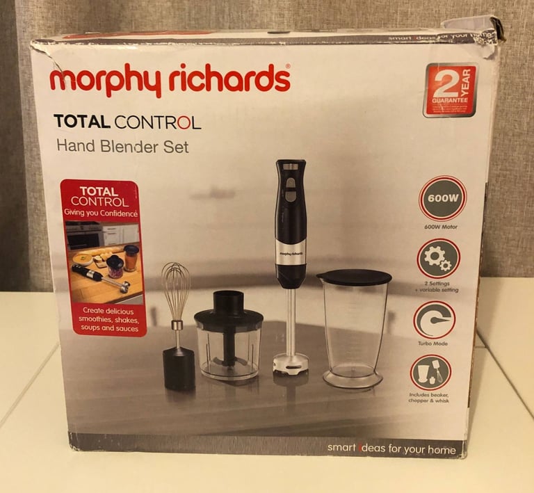 Morphy Richards Total Control Hand Blender with blending beaker, chopper and whisk accessories