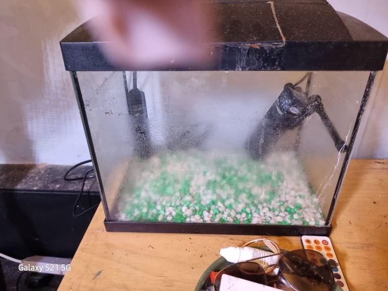 Small fish tank with volour changing 