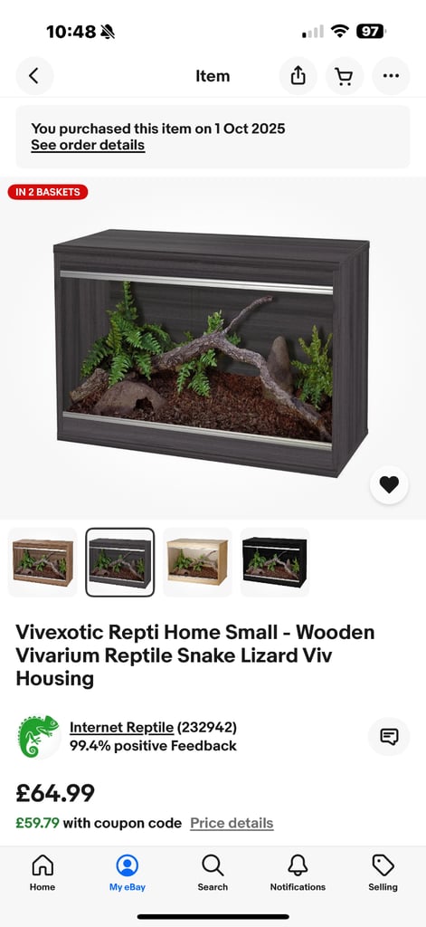 Brand new vivarium with brand new glass heat mat protector 