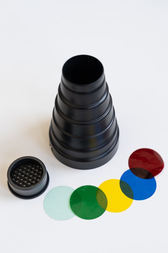 Snoot with honey grid and filters