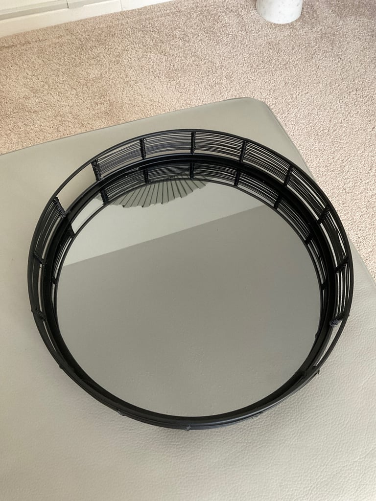 NEXT HOME BLACK MIRRORED DECORATIVE TRAY