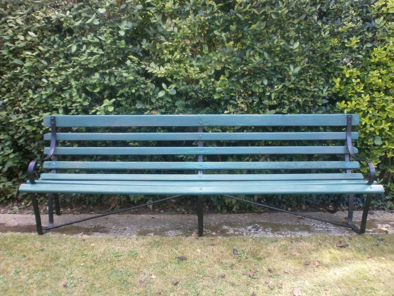 Victorian railway bench 9 ft Antique