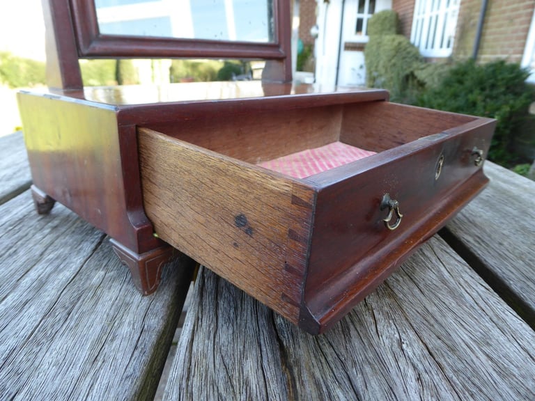 Antique Dressing Table Mirror with Drawer