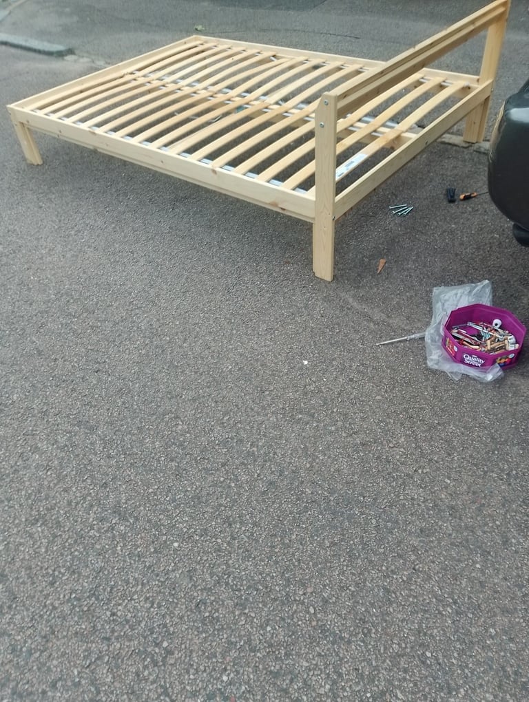 Brand new solid wood double bed 