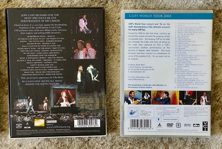 Cliff Richard Concerts 7 DVD Gift Set *Postage Available* Christmas Present for Mums