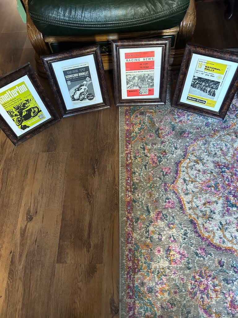Old racing programs old framed 