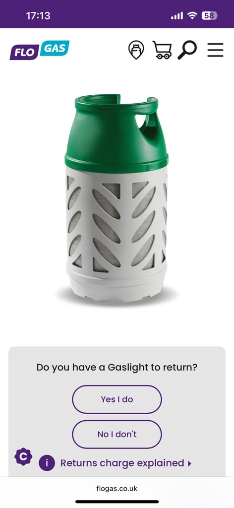 Flogas GasLight patio barbecue heater bottle propane EMPTY 