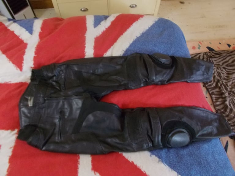 Texpeed Motorcycle Trousers Mens Size W38 L34 Black Leather