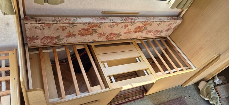 Bunk bed with cushions for camper caravan motorhome boat.