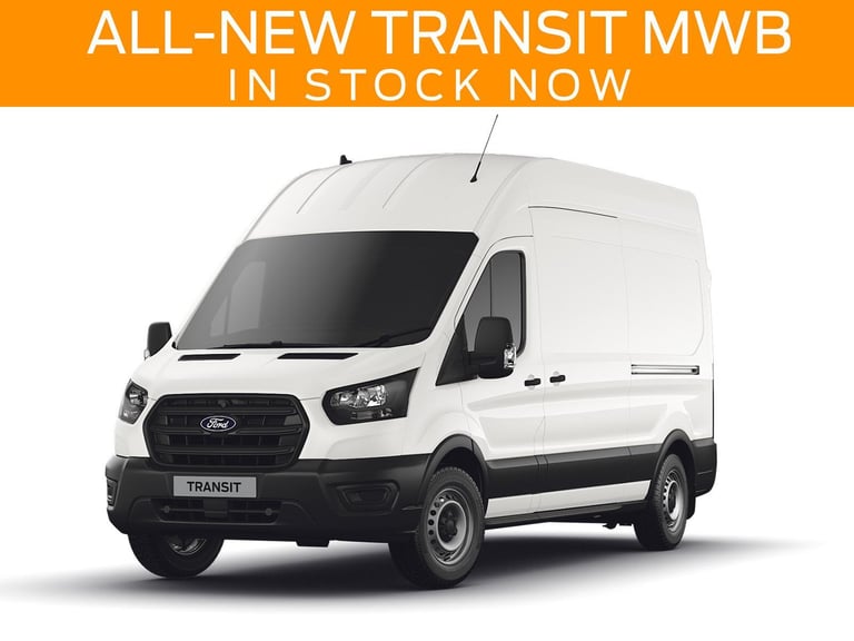 BRAND NEW Ford Transit 350M L2 H3 Leader Van 2.0L 130PS 6 Speed in Frozen White