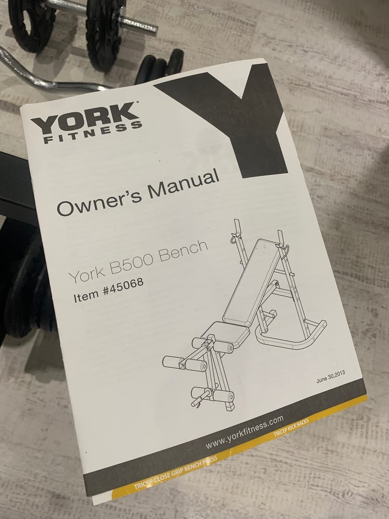 York Fitness B500 bench and weights 
