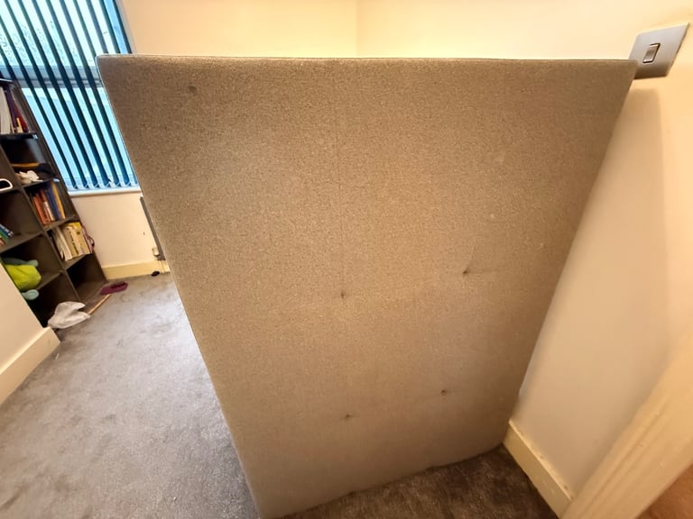 Grey Upholstered Bunk Bed with Mattresses – Quick Sale