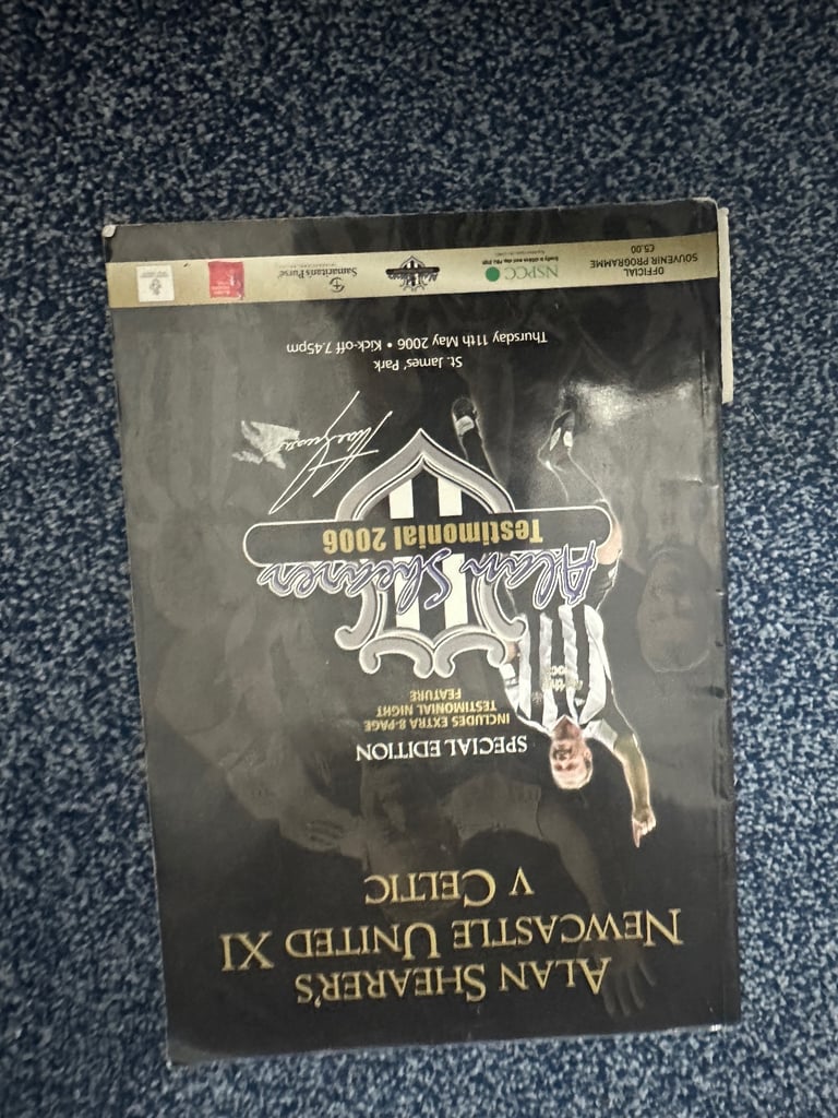Alan Shearer Testimonial Match Day Programme – Newcastle United v Celtic 2006