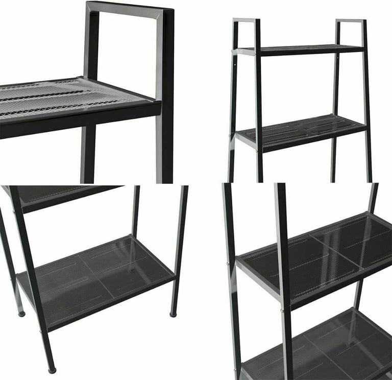 Brand New FLATPACK Metal 4 Tier Ladder Bookcase Bookshelf 
