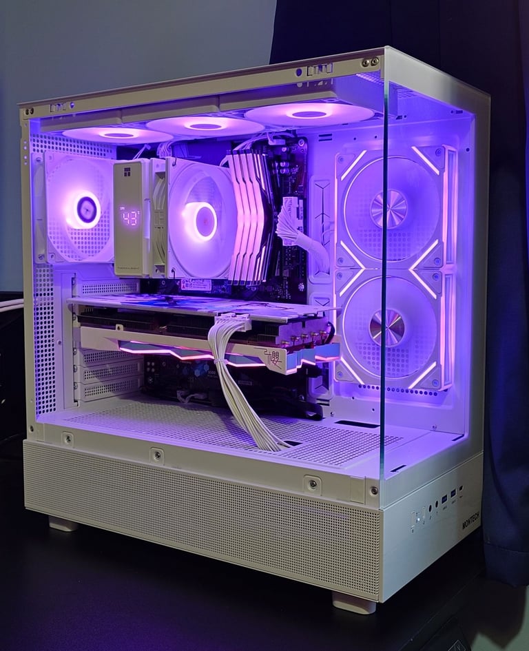 White Powerful Custom Gaming PC | RX 6800XT 16GB | Ryzen 7 3800X | 32GB RAM | 2TB SSD | Win 11 Pro