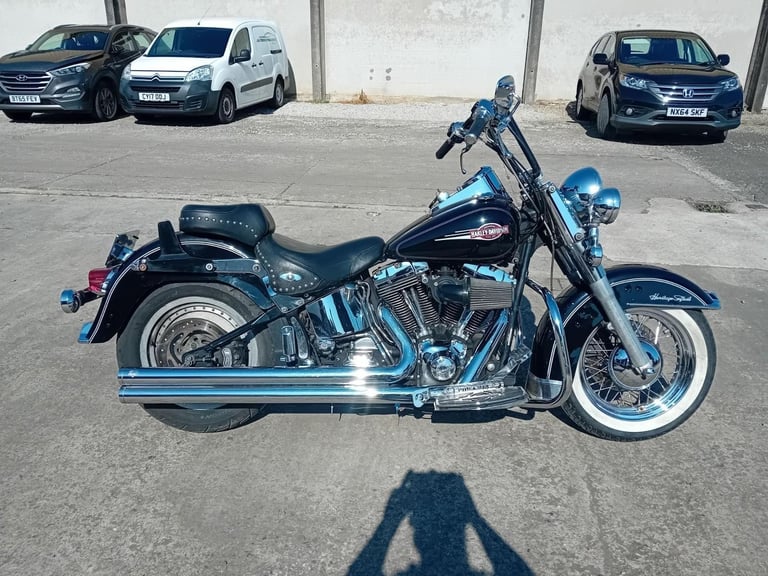2003 54 HARLEY DAVIDSON HERITAGE SOFTAIL 1745 BLACK VANCE  HINES LONG SHOTS CRUI