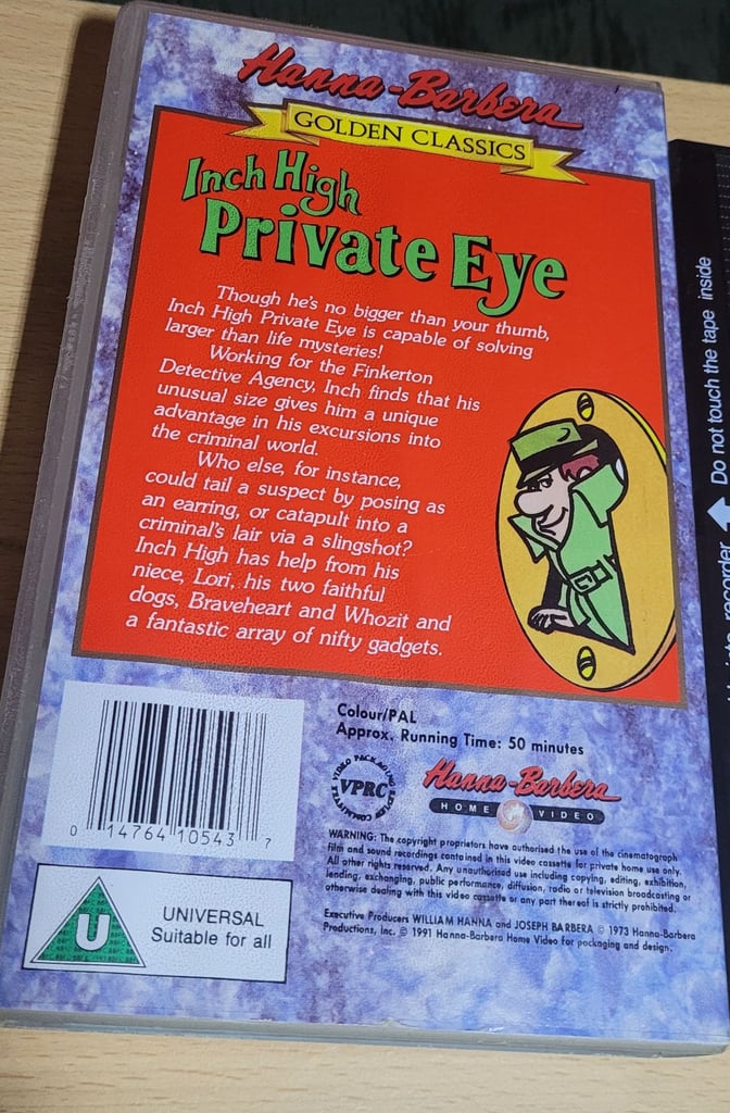 Inch High Private Eye Rare Hanna Barbara Excellent Condition Vhs Video b13 