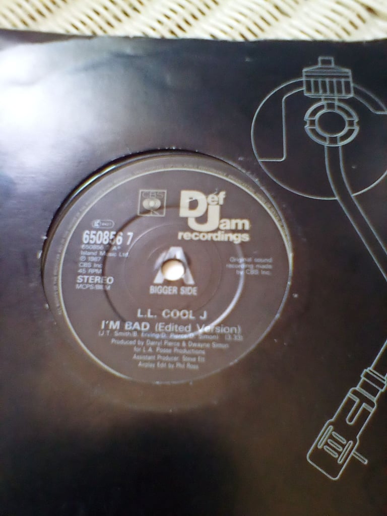 L.L.COOL.J, I'M BAD, 7 INCH VINYL SINGLE ,.