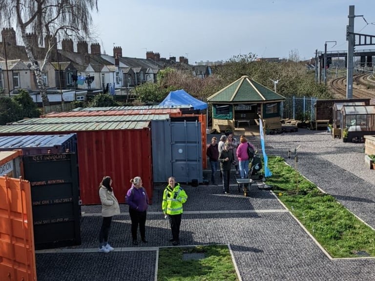 Shipping container studio to rent at Railway Gardens, Splott