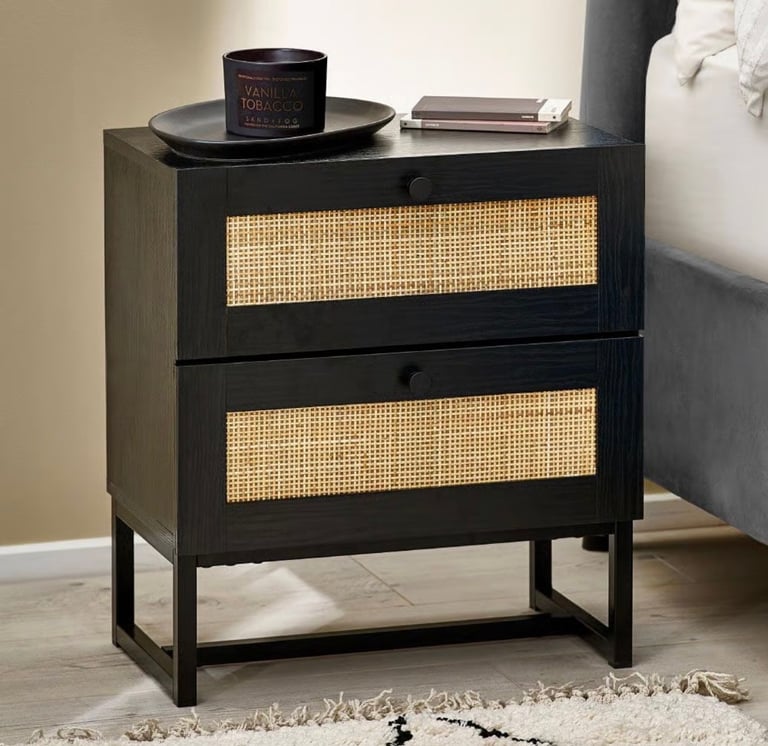 image for New Bedside Tables 2 Bedside Tables  Pair of Bedside Tables Bedroom Furniture 2 Black Bedside Tables