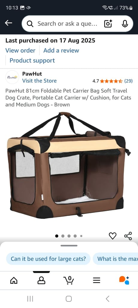 PAWHUT soft dog crate (new)