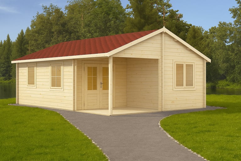 image for Log cabin Lora 6m x 8.5m. Summer house, guest house, office.