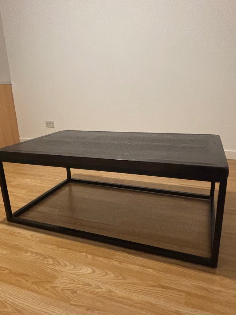 Dark brown wood coffee table