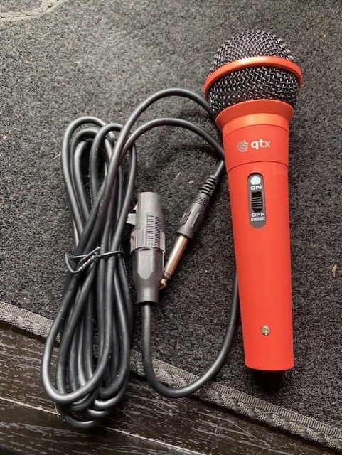 NEW MICROPHONE AND CABLE FOR SALE - STUNNING RED/DUSTY PINK COLOUR - £15