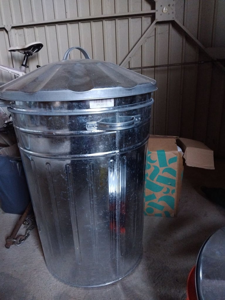 Galvanised bin